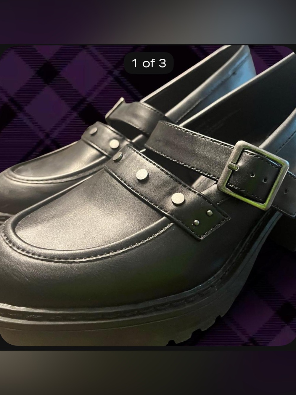 Report Black Chunky Mary Jane Platform Loafers - Picture 1 of 3